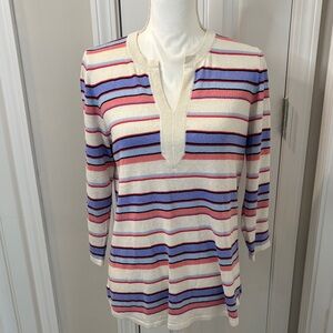 Talbots Multicolor Striped Top New With Tags! Size Medium Petite